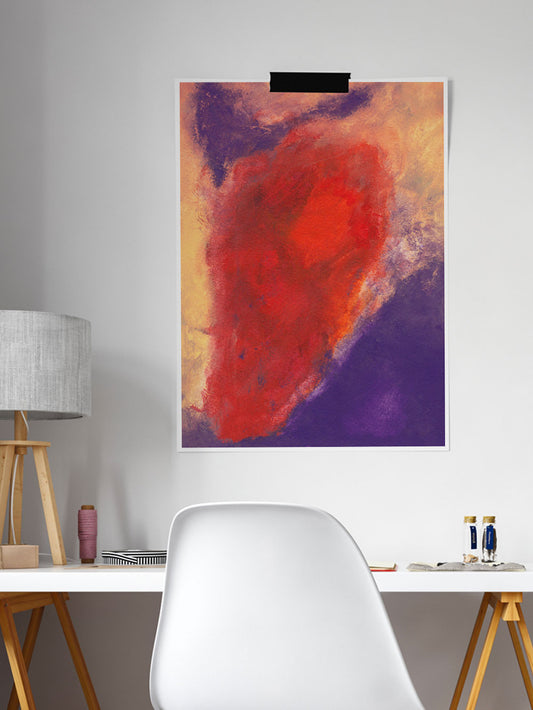 Amore Abstract Fine Art in a desk room area
