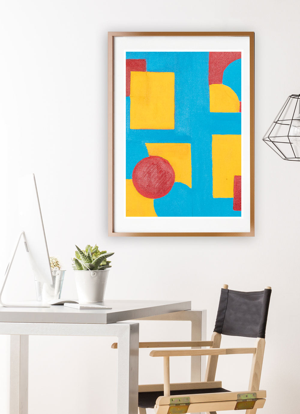 Circles and Squares Shape Art in Nice Interior