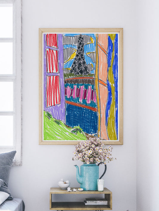 City VI Art Print in a modern room