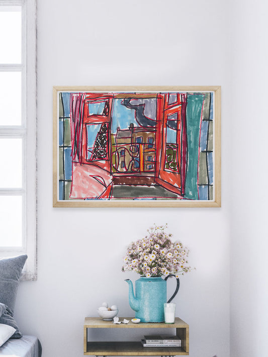 City XIX Paris Art Print in a modern room interior