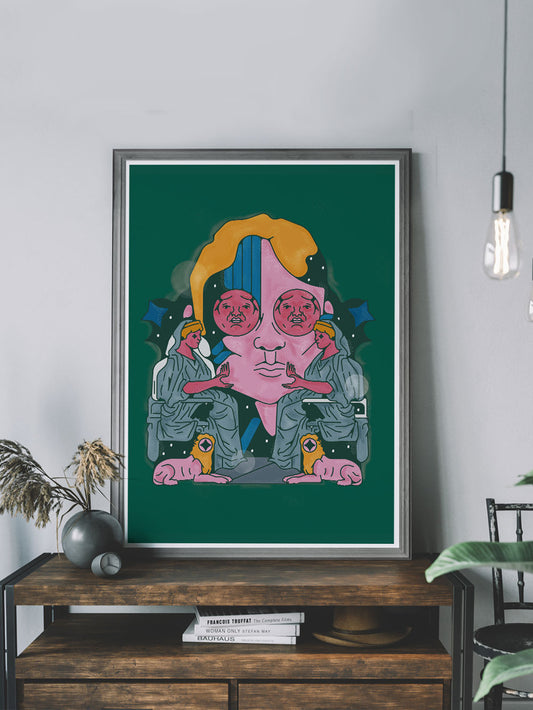 Grecia Classique Vector Illustration Portrait in a trendy interior space