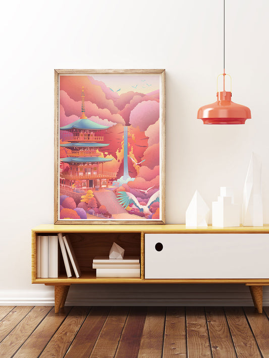 Seigantoji Three-Story Pagoda Art Print