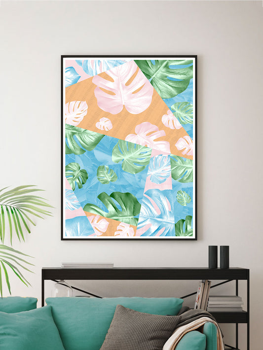 Monstera Deliciosa House Plant Art in a modern room