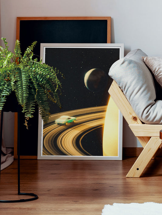 Saturn Highway Collage Print