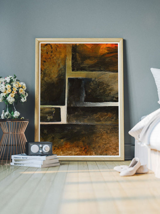 Sigiro Abstract Blocks on a bedroom floor