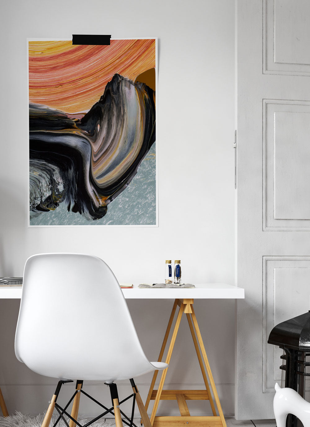 Trial Tor Macro Oil Print in a modern room