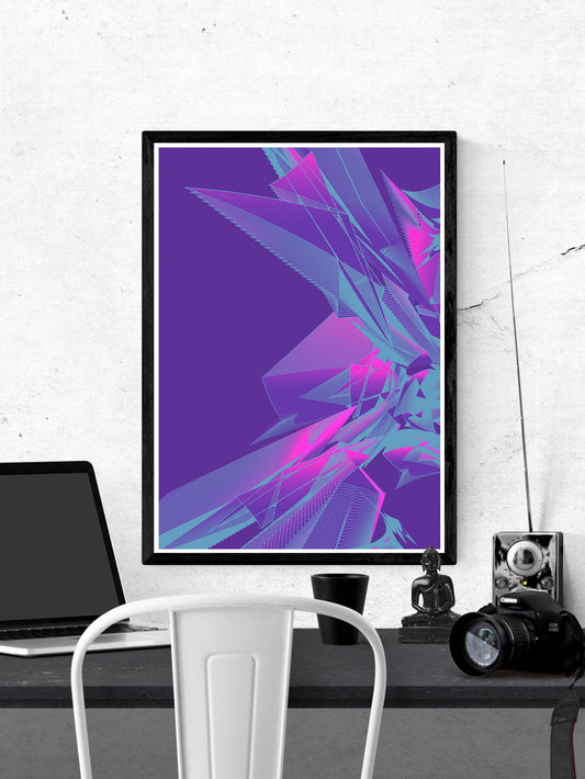Blend Glitch Art Print on a wall