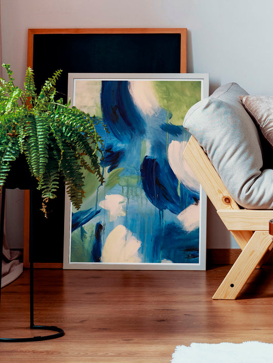 Pretty In Pink Blue Art Poster