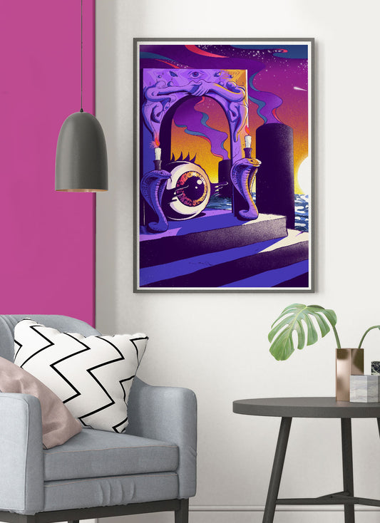 Columns Digital Surreal Art in lounge area