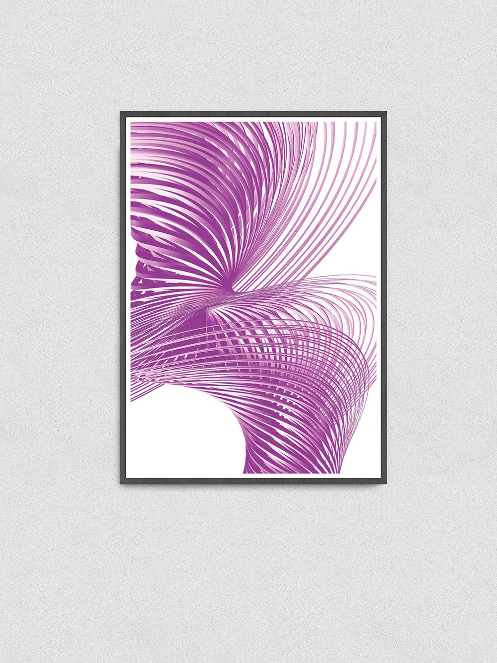 The Corkscrew Digital Abstract Art in a frame on a wall