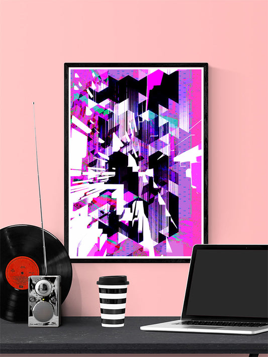 Cyber Punk Glitch Art Print