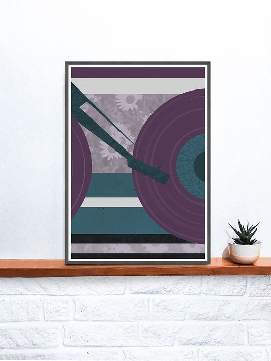 Disc Jockey Music Abstract Print on a shelf