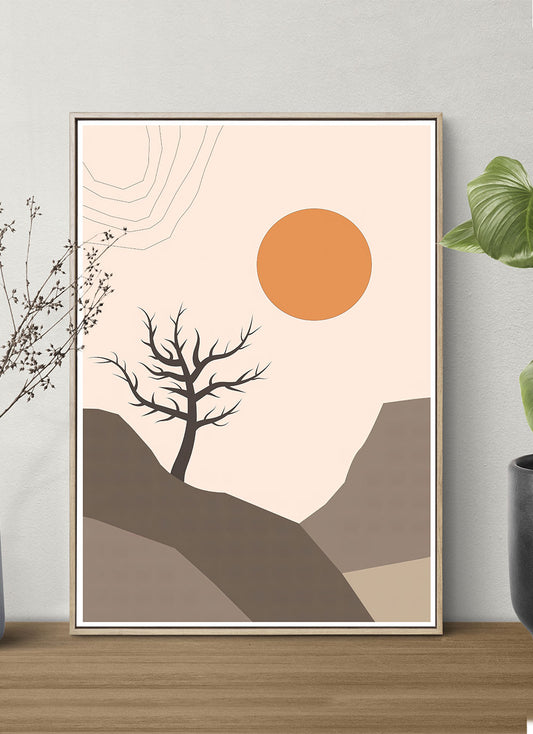 Dry Desert Lands Illustration Landscape Print