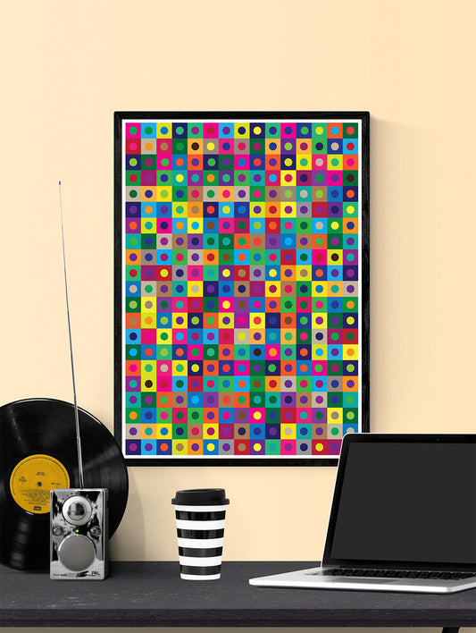 Elysium Field 3 Abstract Art Print in a frame on a wall