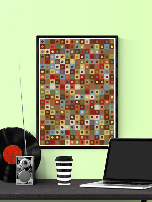 Elysium Field 1 Abstract Art Poster in a frame on a wall