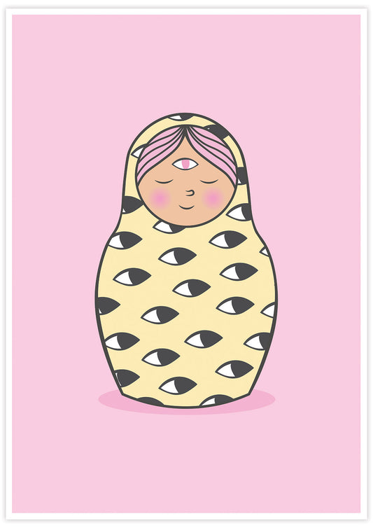 Eye of Matryoshka Russian Doll Print not in a frame