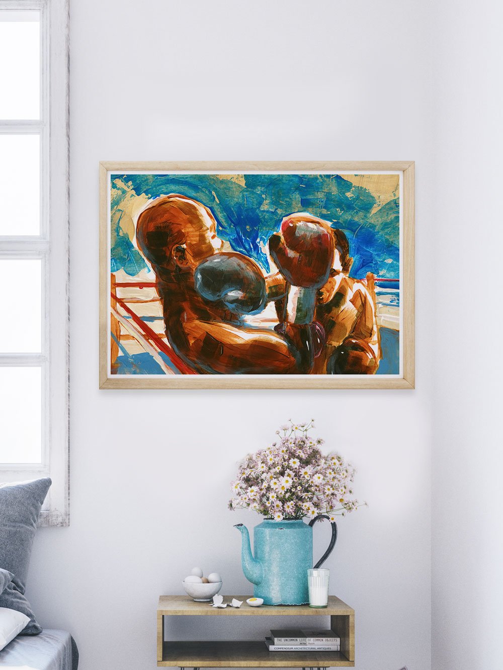 Final Round Boxing Wall Art in a gorgeous room