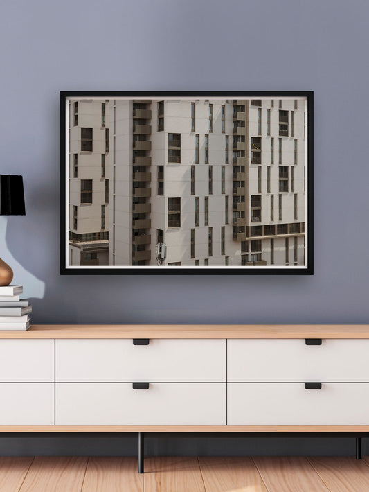 First Street Building Artwork Print in Modern Space