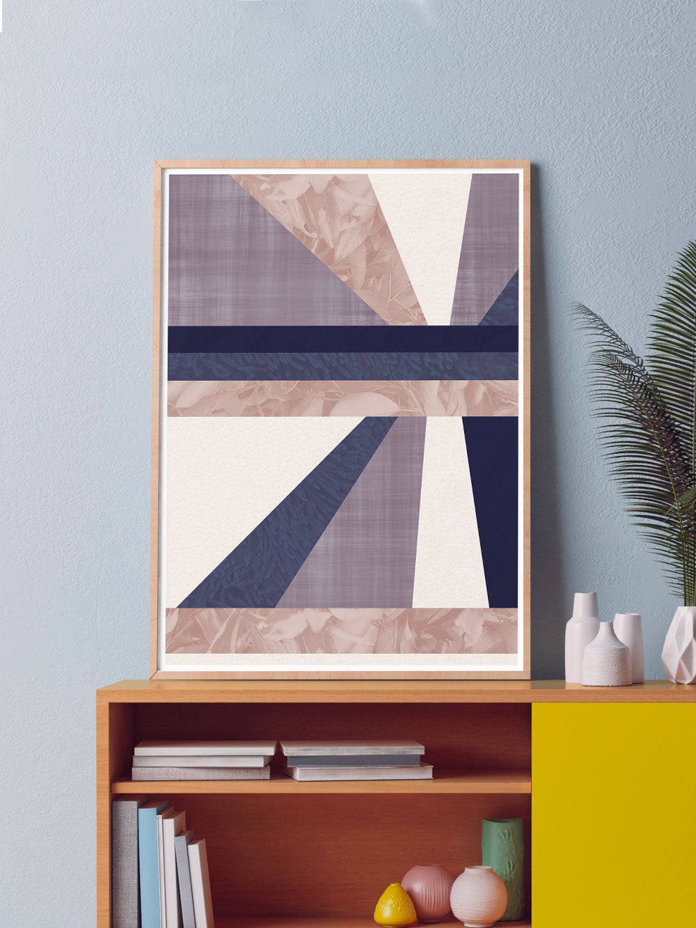 Floral Burst Geometric Poster Art in a Contemporary Room