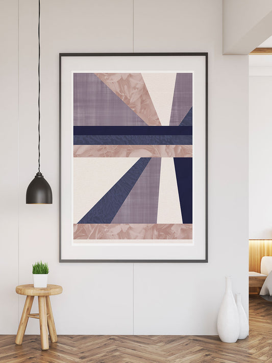 Floral Burst Geometric Poster Art large print on a wall