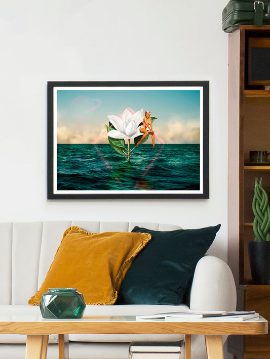 Flowers in the Sea Collage Poster