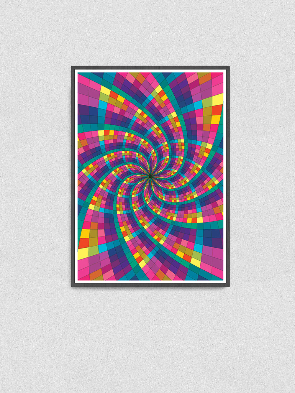 Fractal Bright Pattern Art Print in a frame on a wall