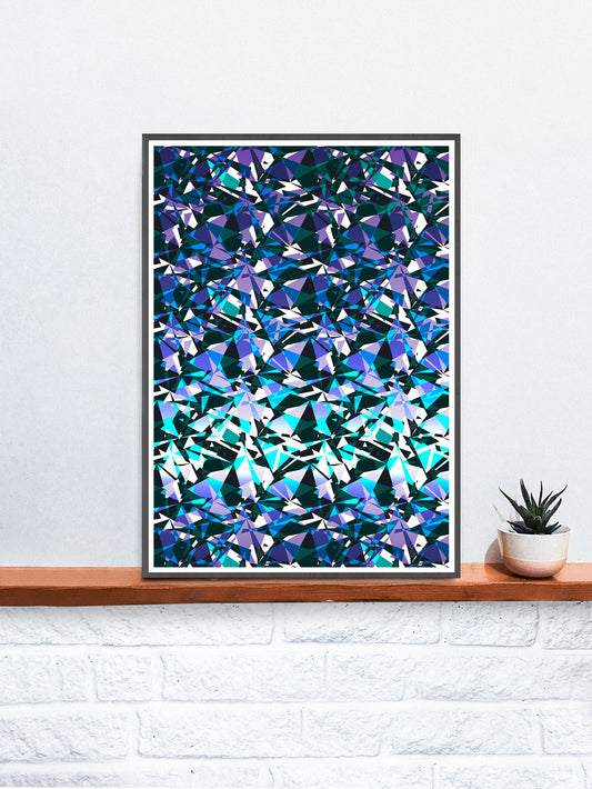 Fractal Overlay Abstract Pattern Print on a shelf