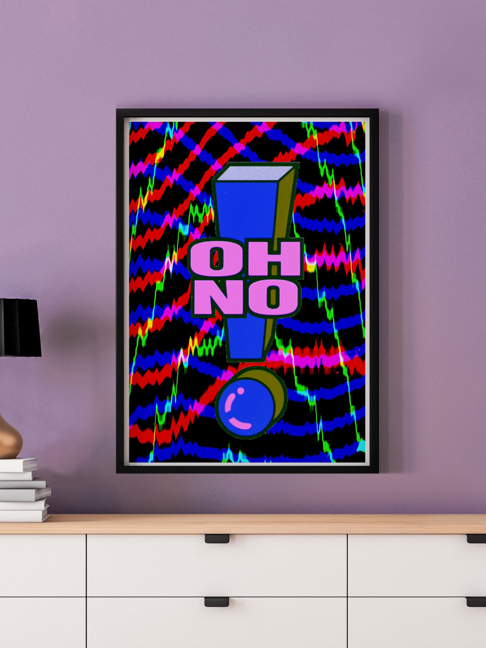 Funktuation Retro Wall Art in a frame on a wall