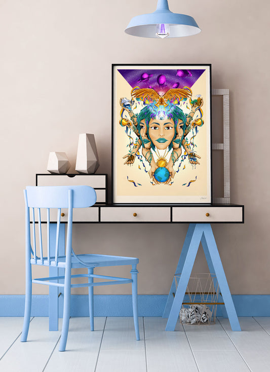 Gaea Scifi Portrait Print