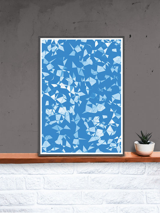 Geo Shower Geometric Digital Print on a shelf