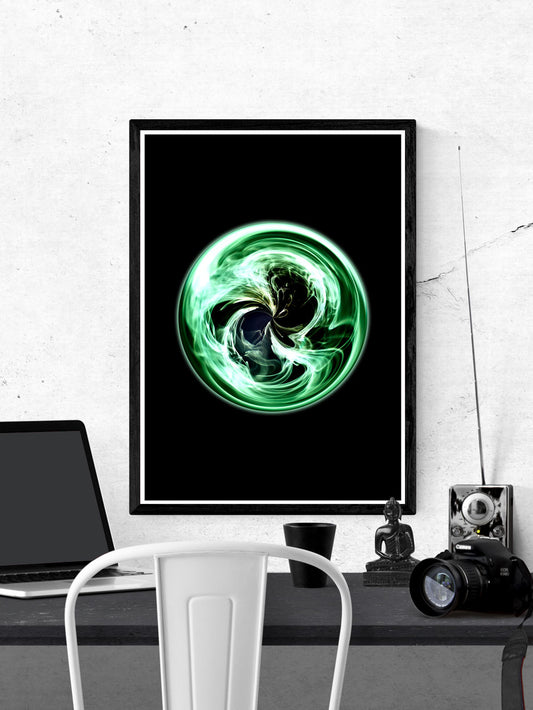 Globe Circle Abstract Print on a wall