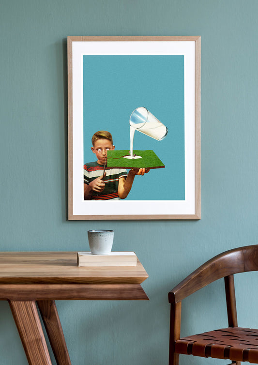 Golf Milk Collage Print