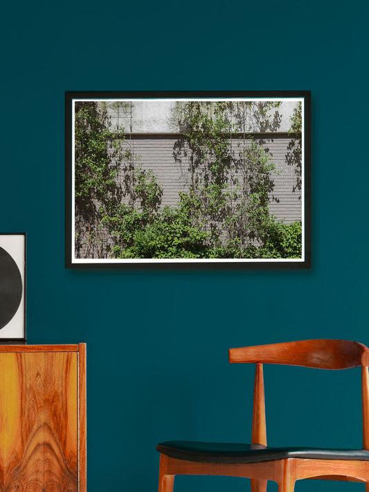 Green Quarter Building Print in a modern room interior