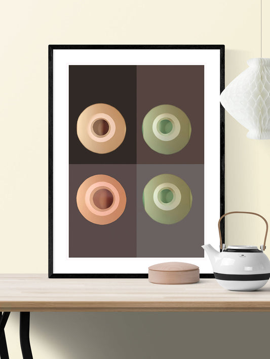 Green Minimal Art Print in traditional room