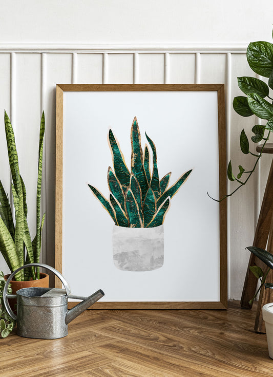 Gold House Plant Art Print