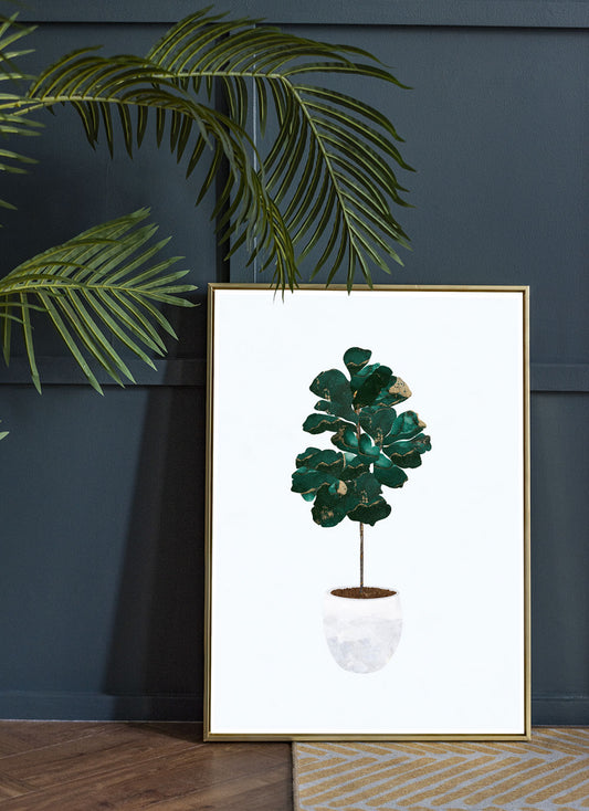 Gold TreePot Art Print