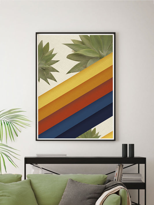 Retro Ramp Geometric Print in a stylish interior