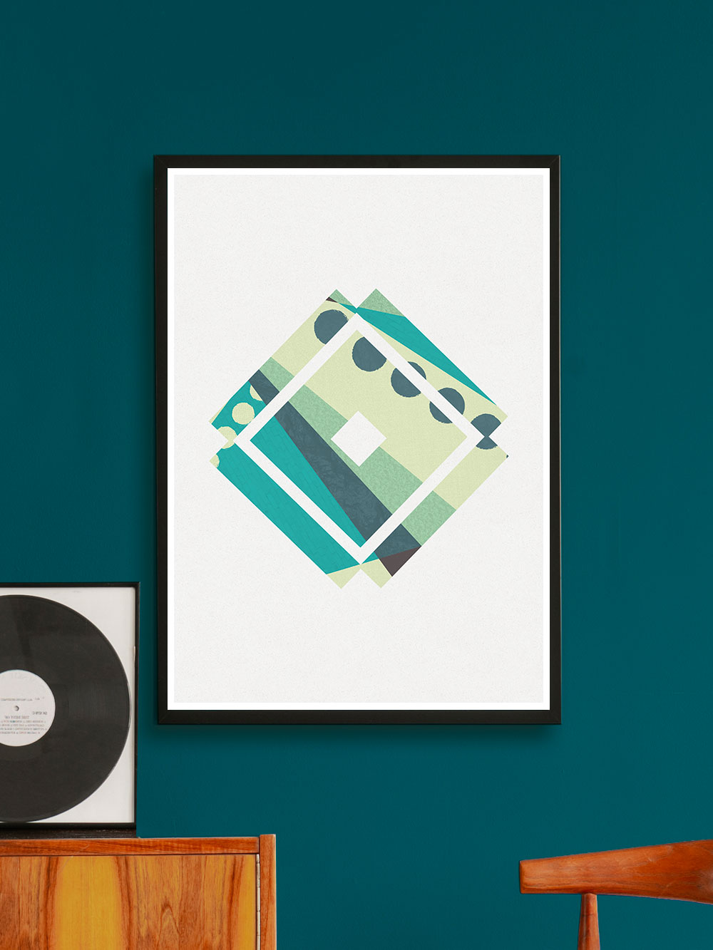 Insignia Geometric Poster Print on a wall