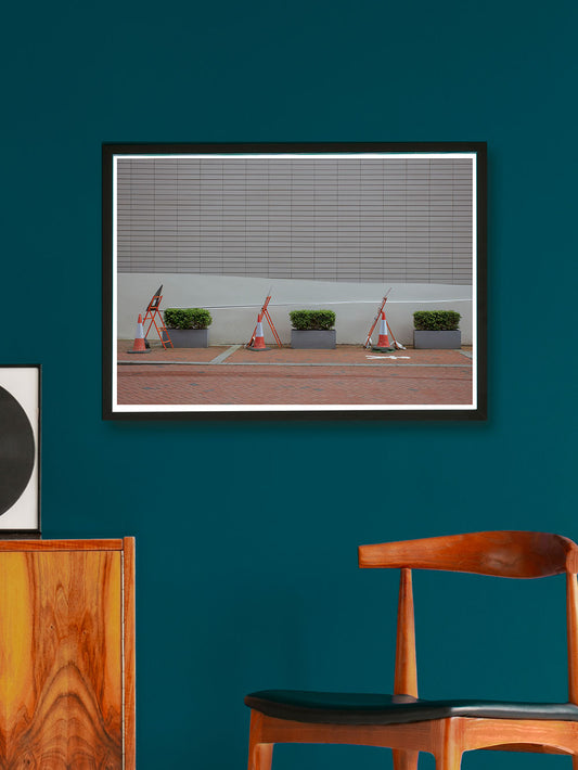 Lowry Hotel Architecture Print on a blue wall