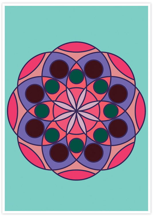 Mandala 1 Pink Mandala Art Print not in a frame