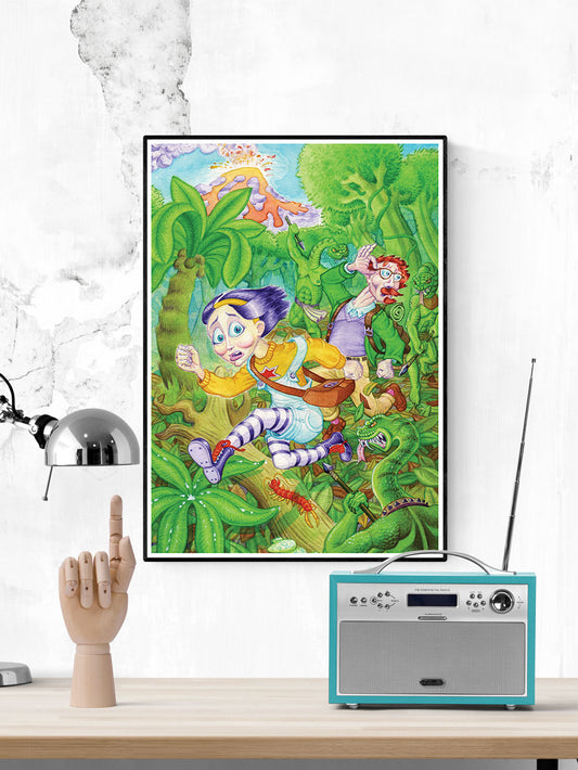 Milly Chase Fantasy Art Print in a frame on a wall