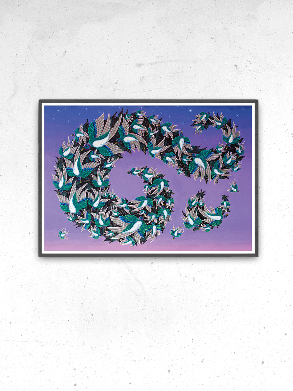 Muramations Bird Artwork Print in a frame on a wall