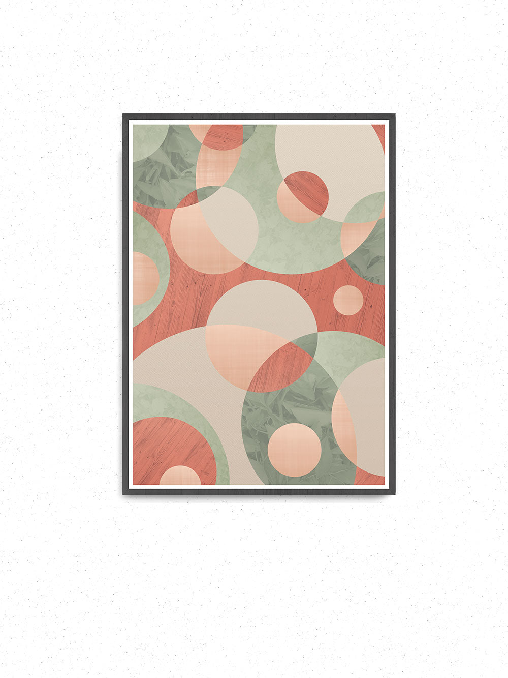 Muted Natural Circle Art Print on a wall