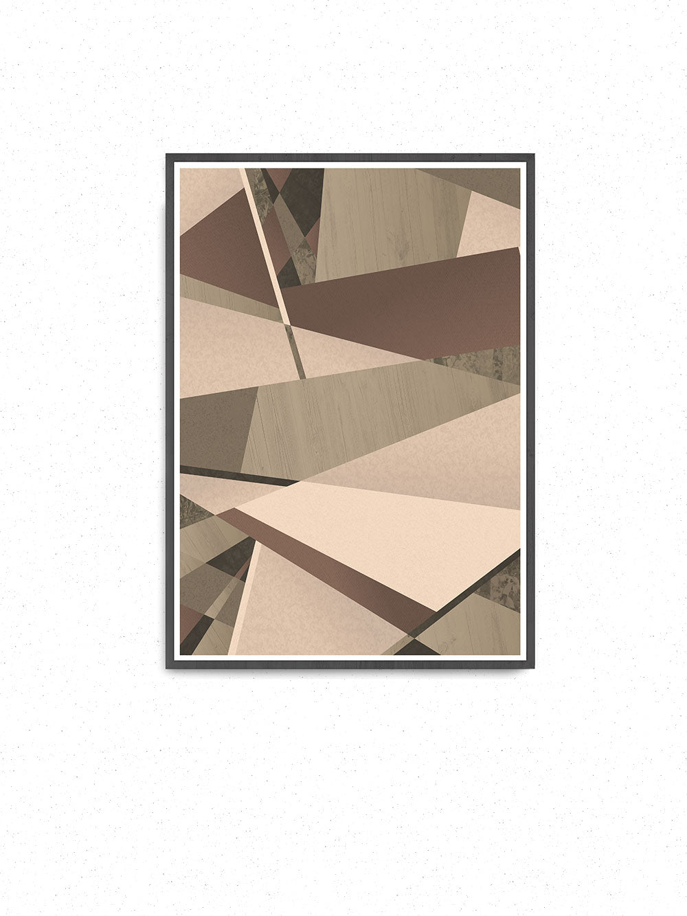 Natural Browns Geometric Nature Art on a Wall