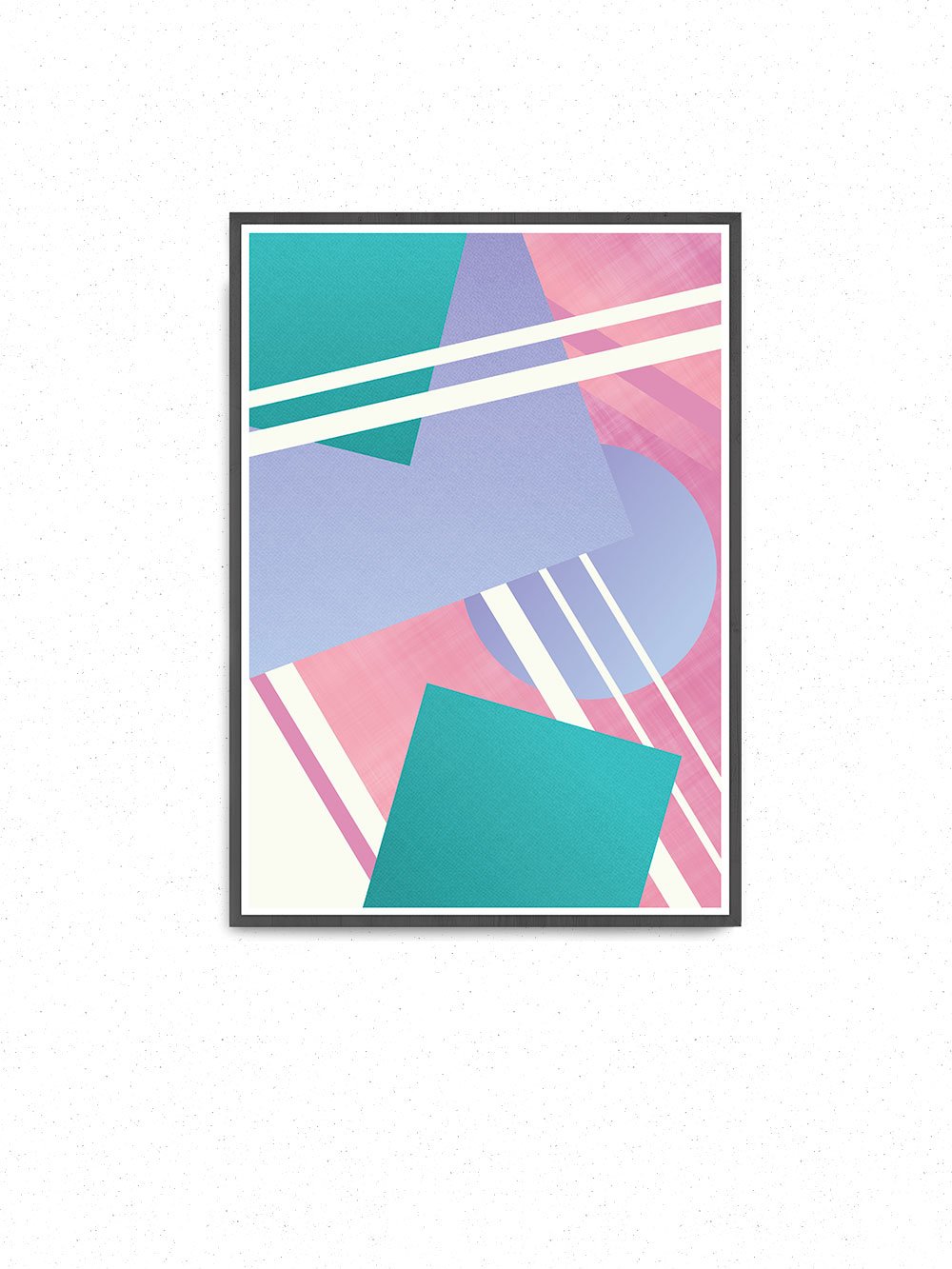 Night Club Geometric Retro Art Print on a wall