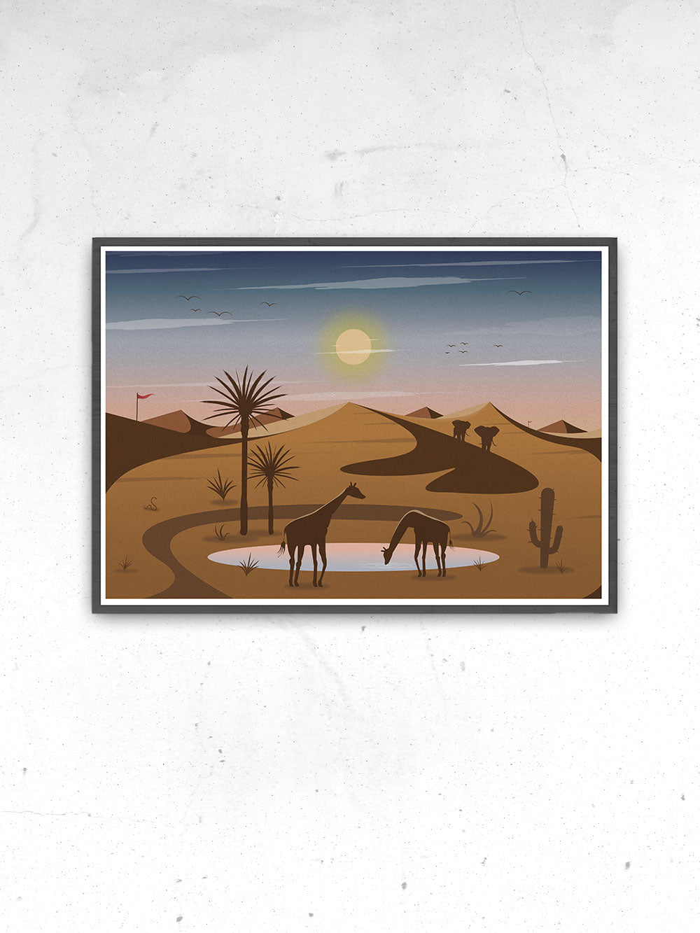 Oasis Illustration Art Print for Kids no frame