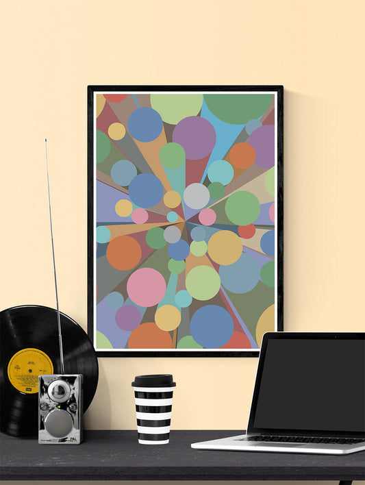 Palladium 1 Abstract Art in a frame on a wall