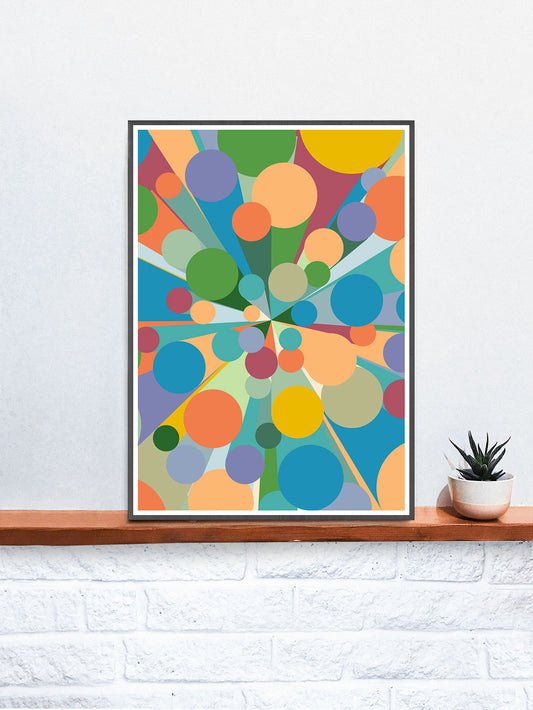 Palladium 3 Abstract Pop Art Print on a Shelf