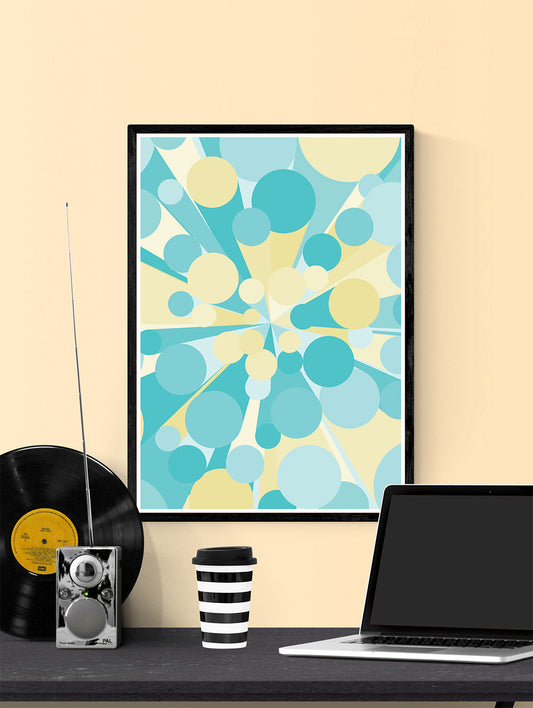 Palladium 4 Abstract Art Print in a frame on a wall