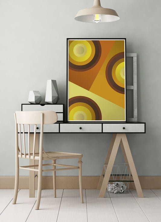 Party Time Mid Century Style Print ina stylish studio